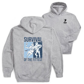Guys Lacrosse Hooded Sweatshirt - Survival of the Fittest (Back Design)