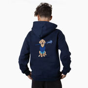 Guys Lacrosse Hooded Sweatshirt - Laxer the Lacrosse Dog (Back Design)