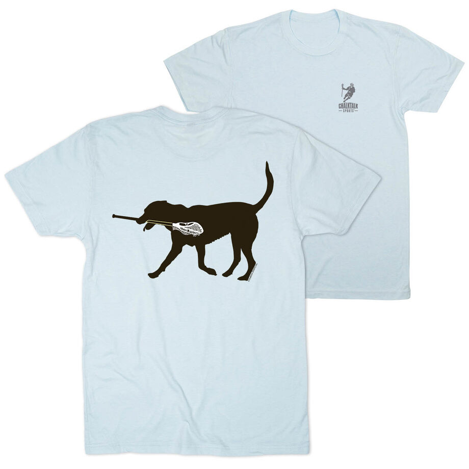 Guys Lacrosse Short Sleeve T-Shirt - Max The Lax Dog (Back Design)