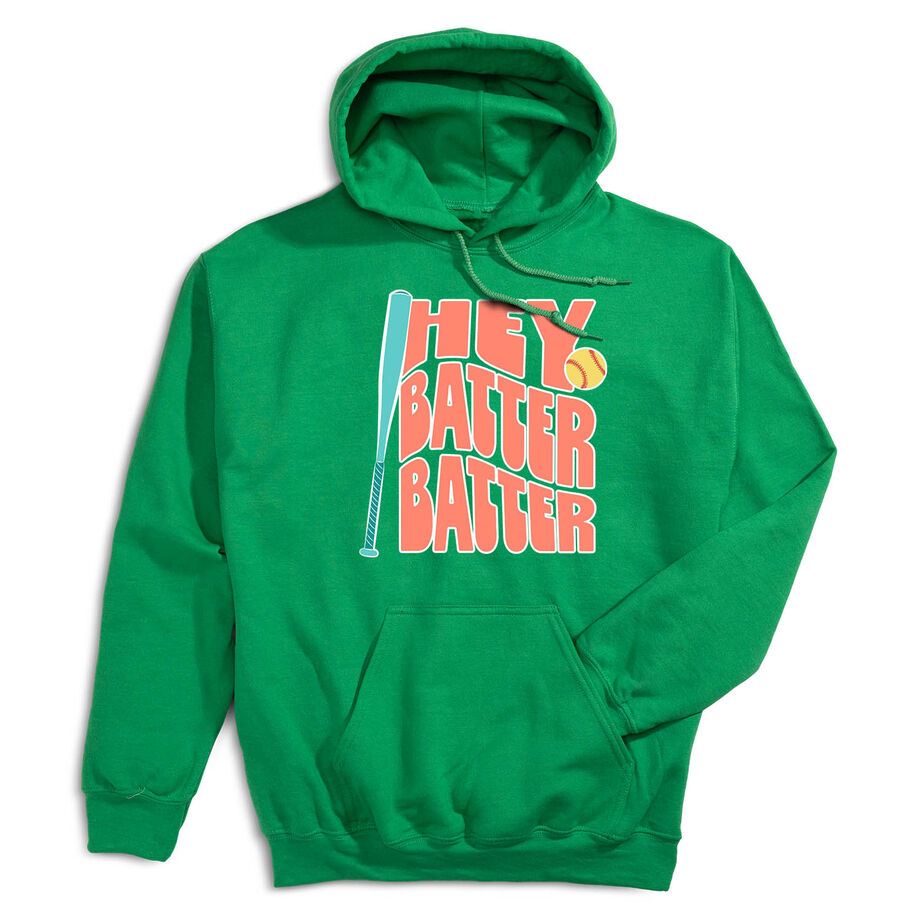 Softball Hooded Sweatshirt - Hey Batter Batter