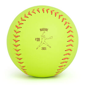 Personalized Engraved Softball - Pitcher