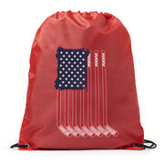 Hockey Drawstring Backpack - American Flag