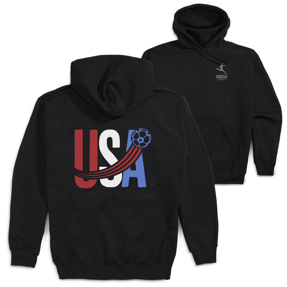 Soccer Hooded Sweatshirt - USA Patriotic (Back Design)