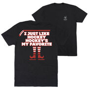 Hockey Short Sleeve T-Shirt - Hockey's My Favorite (Back Design)