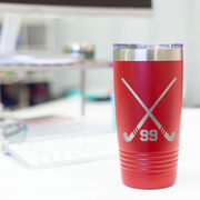 Field Hockey 20 oz. Double Insulated Tumbler - Personalized Crossed Sticks