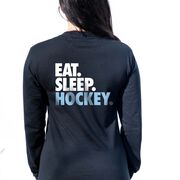 Hockey Tshirt Long Sleeve - Eat. Sleep. Hockey (Back Design)