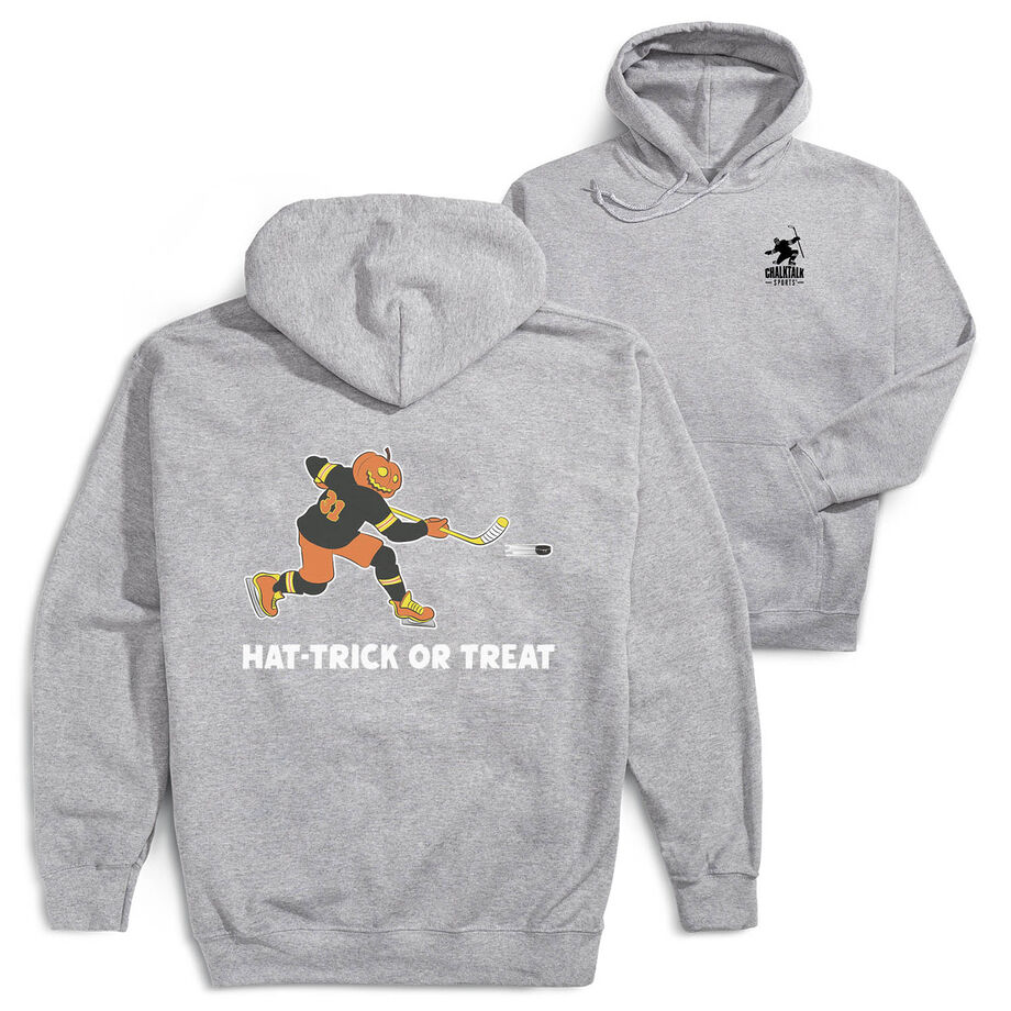 Hockey Hooded Sweatshirt - Hat-Trick or Treat (Back Design)