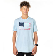 Guys Lacrosse Short Sleeve T-Shirt - American Flag