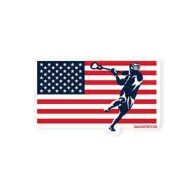 Guys Lacrosse Sticker - Patriotic