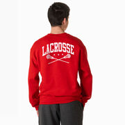 Guys Lacrosse Crewneck Sweatshirt - Lacrosse Crossed Sticks (Back Design)