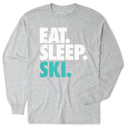 Skiing & Snowboarding Tshirt Long Sleeve - Eat. Sleep. Ski