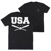 Baseball Short Sleeve T-Shirt - USA (Back Design)