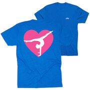 Gymnastics Short Sleeve T-Shirt - Gymnast Heart (Back Design)