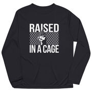 Baseball Long Sleeve Performance Tee - Raised in a Cage Baseball