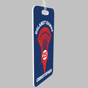 Guys Lacrosse Bag/Luggage Tag - Custom Number Stick Head