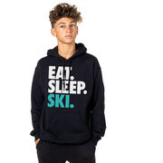 Skiing Hooded Sweatshirt - Eat Sleep Ski