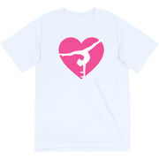 Gymnastics Short Sleeve Performance Tee - Gymnast Heart