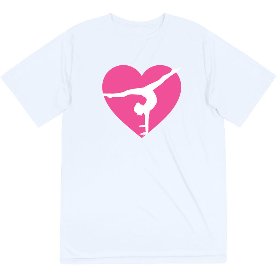Gymnastics Short Sleeve Performance Tee - Gymnast Heart