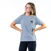 Girls Lacrosse Short Sleeve T-Shirt - Santa Lax Face (Back Design) 