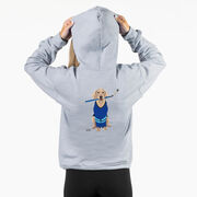 Hockey Hooded Sweatshirt - Puck The Hockey Dog (Back Design)