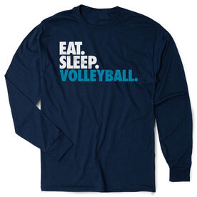 Volleyball Tshirt Long Sleeve - Eat. Sleep. Volleyball [Adult Medium/Navy] - SS