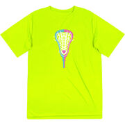 Girls Lacrosse Short Sleeve Performance Tee - Lacrosse Stick Heart