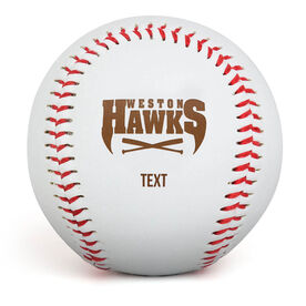 Engraved Baseball - Custom Logo with Text