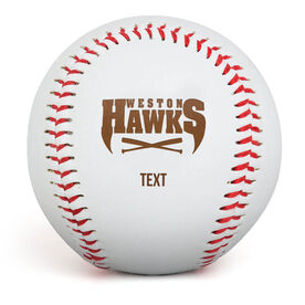 Engraved Baseball - Custom Logo with Text