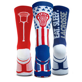 Guys Lacrosse Woven Mid-Calf Sock Set - Eat Sleep Lacrosse