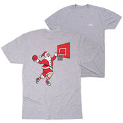 Basketball Short Sleeve T-Shirt - Slam Dunk Santa (Back Design)