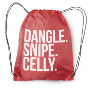 Hockey Drawstring Backpack - Dangle Snipe Celly Words