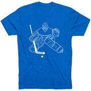 Hockey Short Sleeve T-Shirt - Hockey Goalie Sketch