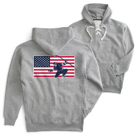 Hockey Sport Lace Sweatshirt - Patriotic Hockey