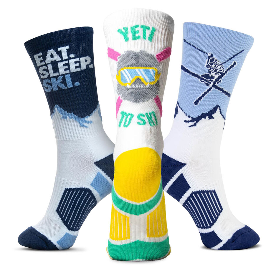 Skiing Woven Mid-Calf Sock Set - Freestyle