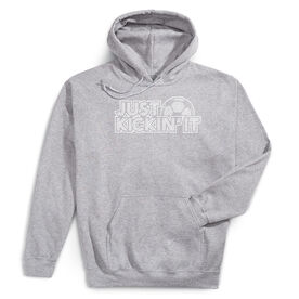 Soccer Hooded Sweatshirt - Just Kickin' It [Adult XXX-Large/Gray] - SS