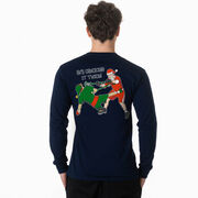 Guys Lacrosse Tshirt Long Sleeve - Checking It Twice Lacrosse (Back Design)