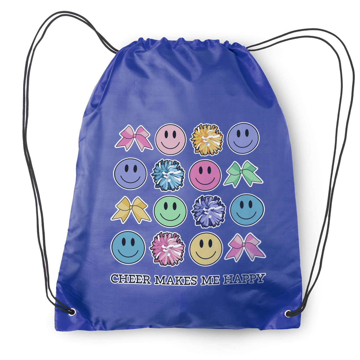 Cheerleading Drawstring Backpack Cheer Makes Me Happy ChalkTalkSPORTS