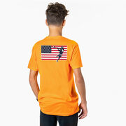 Guys Lacrosse Short Sleeve T-Shirt - Patriotic Lacrosse (Back Design)