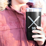 Softball 20 oz. Double Insulated Tumbler - Personalized Crossed Bats