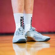 Wrestling Woven Mid-Calf Socks - Just Wrestle (Gray)