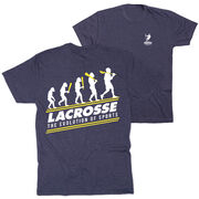Guys Lacrosse Short Sleeve T-Shirt - Evolution of Lacrosse (Back Design)
