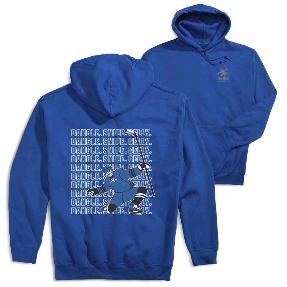 Hockey Hooded Sweatshirt - Dangle Snipe Celly Player (Back Design)