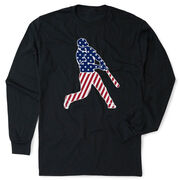 Baseball Tshirt Long Sleeve - Baseball Stars and Stripes Player