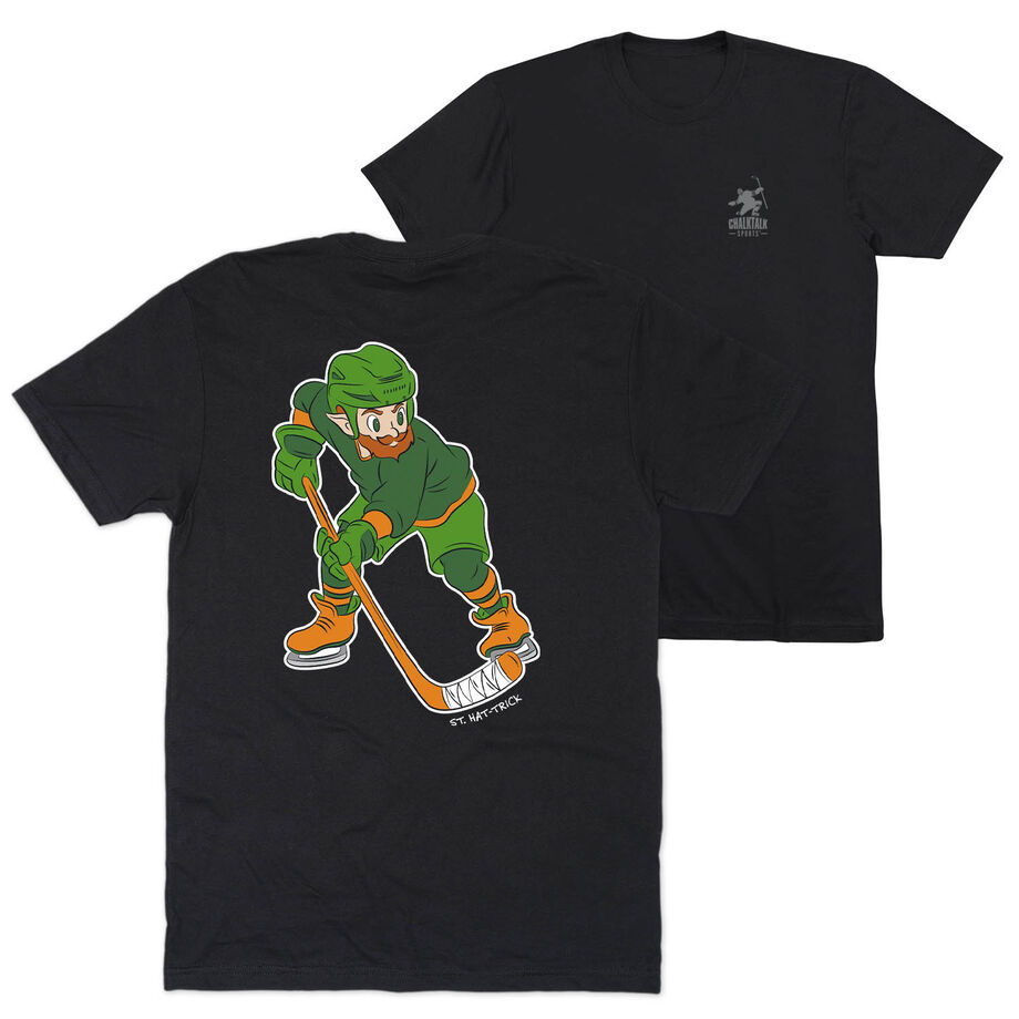 Hockey Short Sleeve T-Shirt - St. Hat-Trick (Back Design) 
