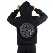 Volleyball Hooded Sweatshirt - Volleyball Words (Back Design)