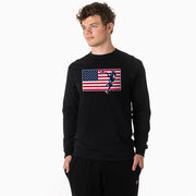 Guys Lacrosse Tshirt Long Sleeve - Patriotic Lacrosse