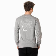 Hockey Tshirt Long Sleeve - Hockey Goalie Sketch (Back Design)