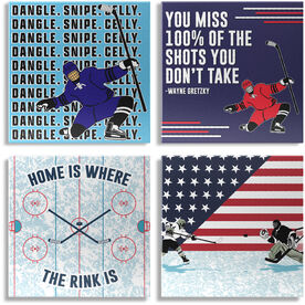 Hockey Canvas Wall Art - Dangle Snipe Celly - 4 Piece Set