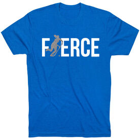 Field Hockey Tshirt Short Sleeve Fierce Field Hockey Girl with Silver Glitter