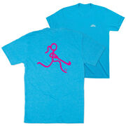 Field Hockey Short Sleeve T-Shirt - Neon Field Hockey Girl (Back Design)